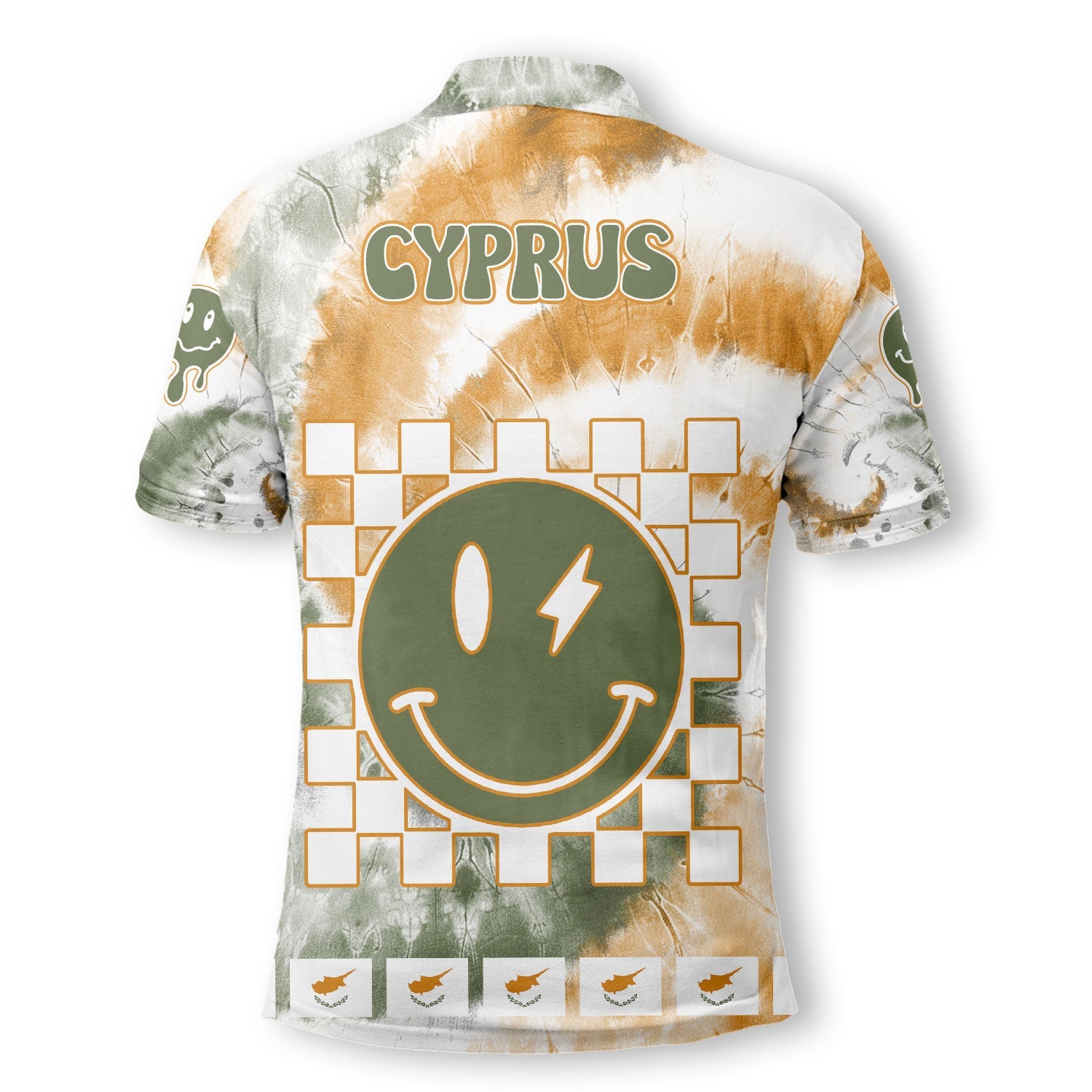 Cyprus Polo Shirt Custom Tie Dye Style 3