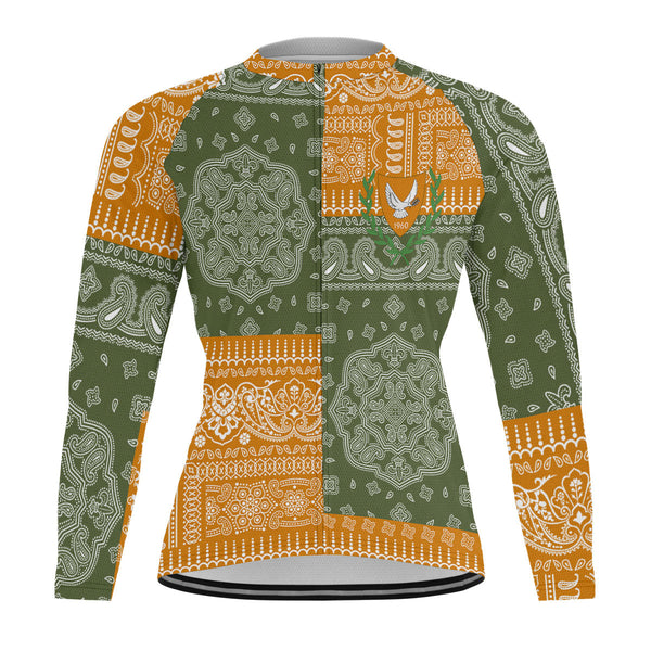 Cyprus Raglan Men Cycling Jersey Long Sleeve Flag And Paisley Basic Style 1