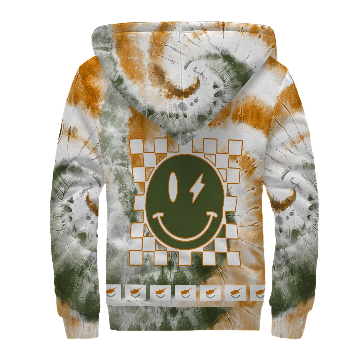 Cyprus Sherpa Hoodie Custom Tie Dye Style 2