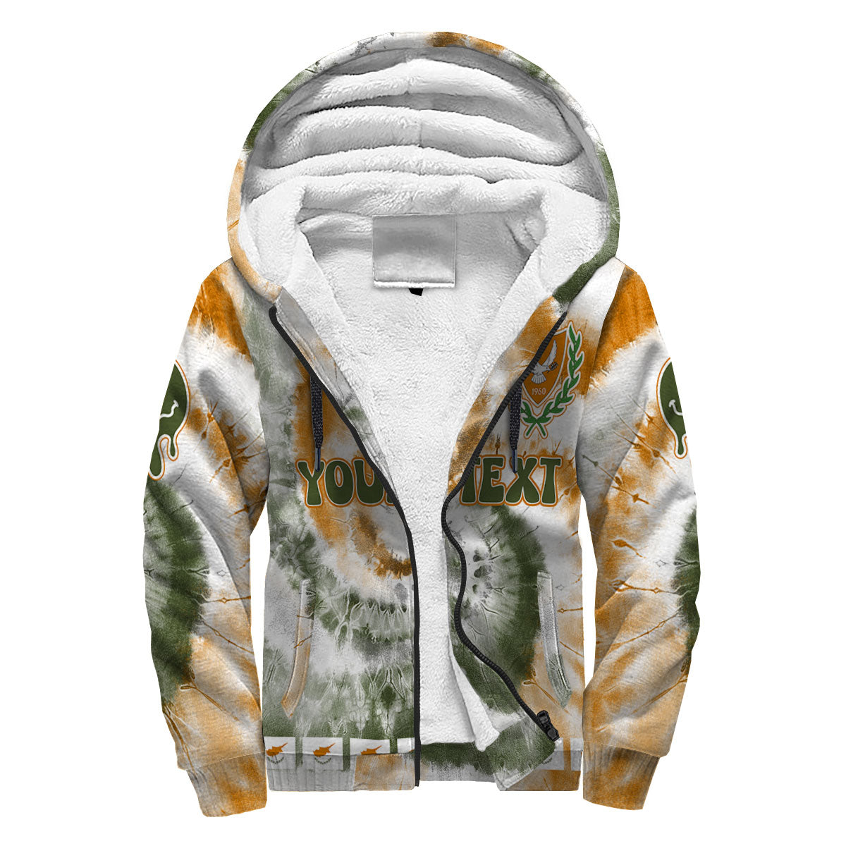 Cyprus Sherpa Hoodie Custom Tie Dye Style 3