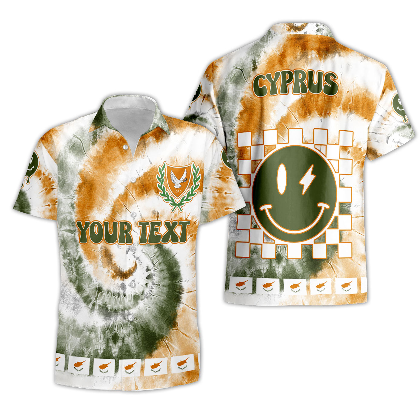 Cyprus Short Sleeve Shirt Custom Tie Dye Style 3