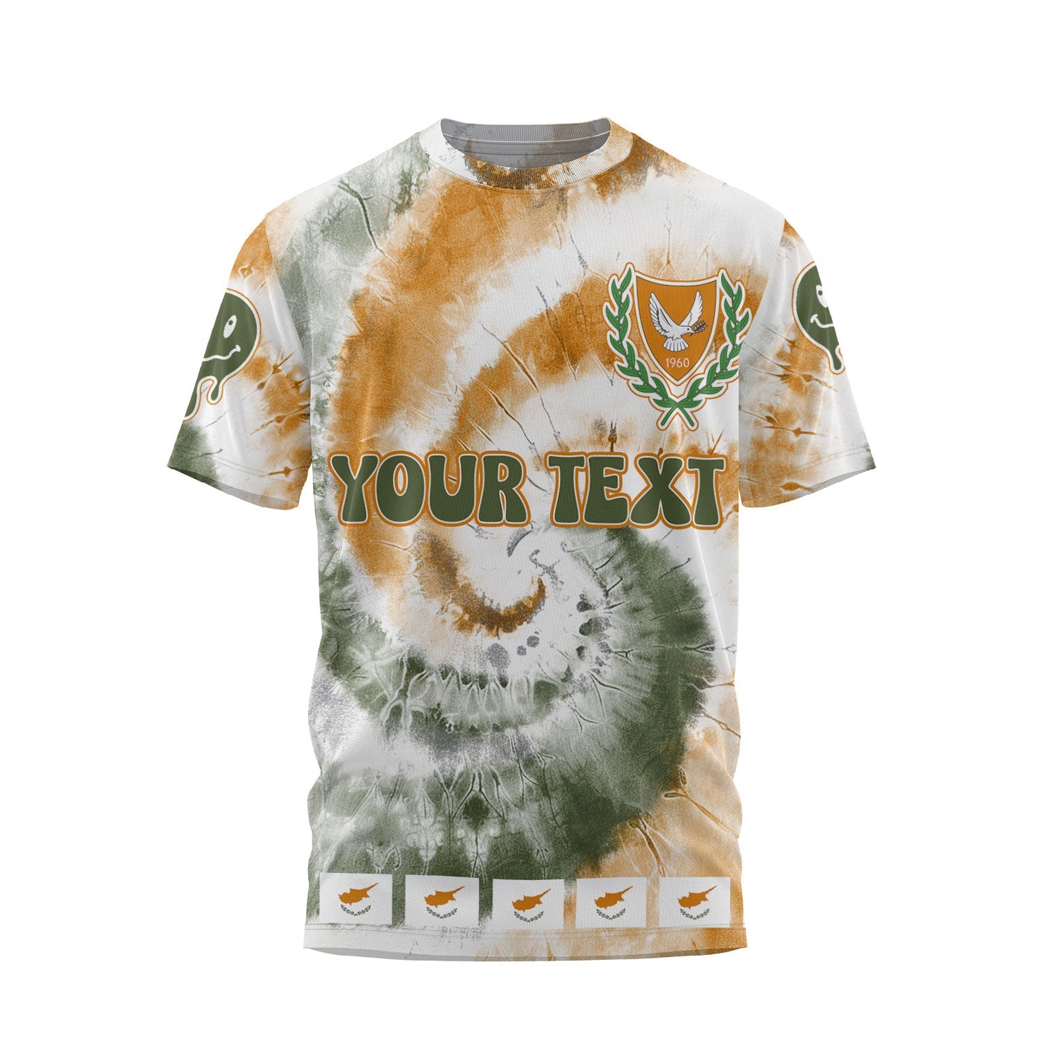 Cyprus T Shirt Custom Tie Dye Style 1