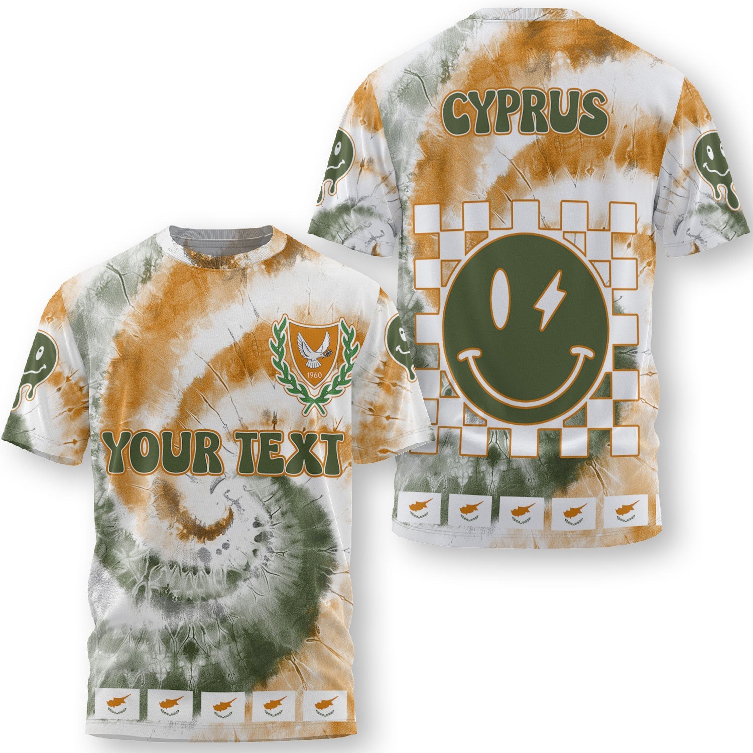 Cyprus T Shirt Custom Tie Dye Style 3