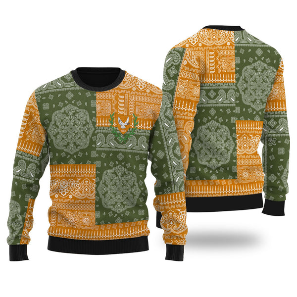 Cyprus Ugly Sweater Flag And Paisley Basic Style 1