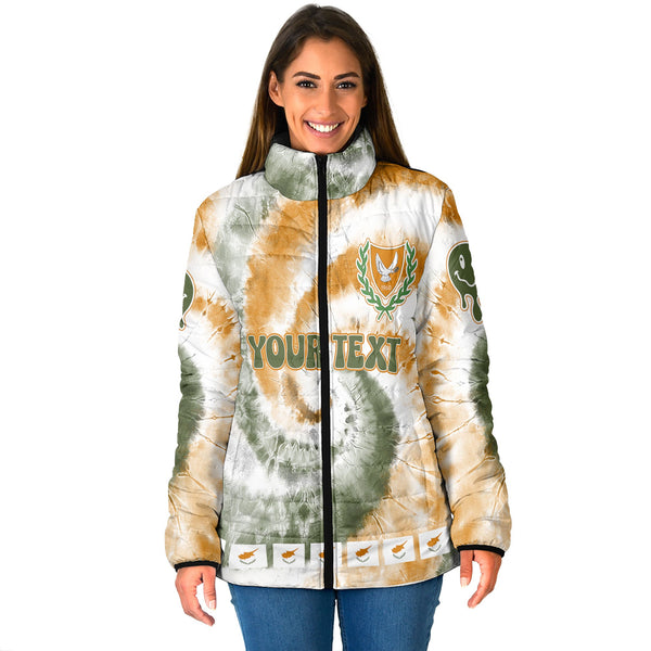 Cyprus Women Padded Jacket Custom Tie Dye Style 1