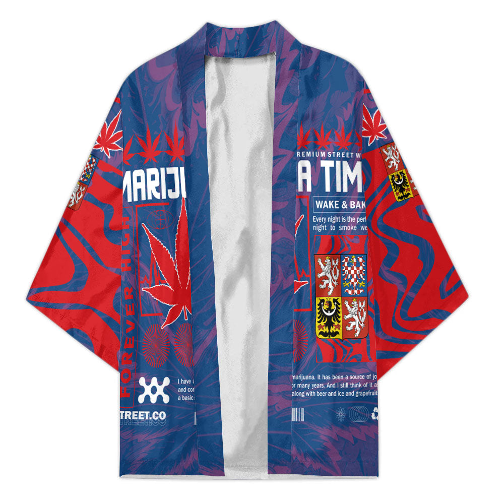 Czech Republic Kimono Flag & Coat Of Arms Marijuanas Style