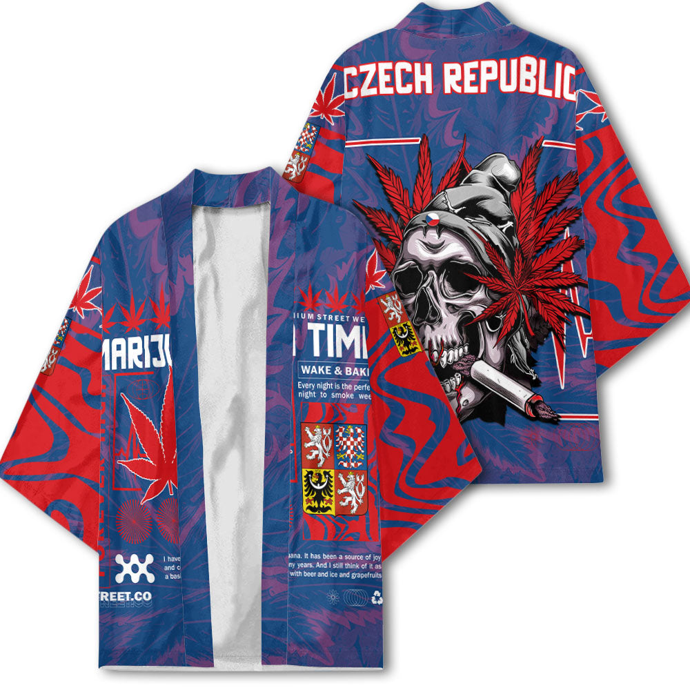 Czech Republic Kimono Flag & Coat Of Arms Marijuanas Style