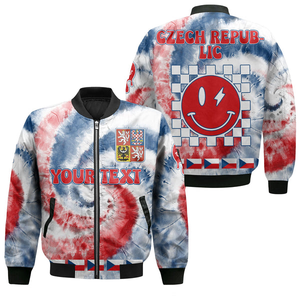 Czech Republic Bomber Jacket Custom Tie Dye Style 1