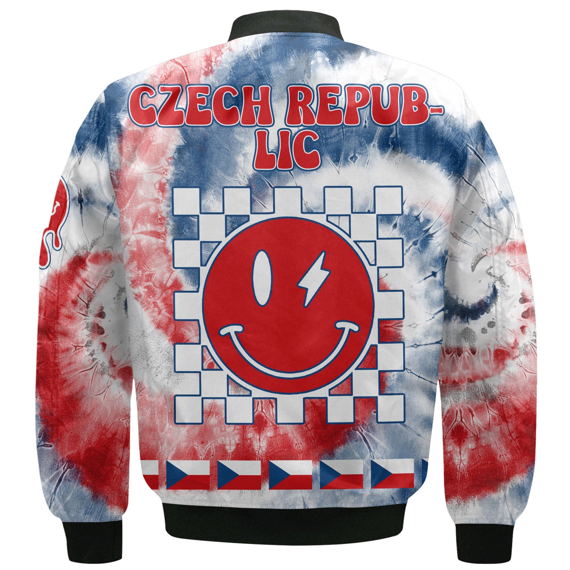 Czech Republic Bomber Jacket Custom Tie Dye Style 3