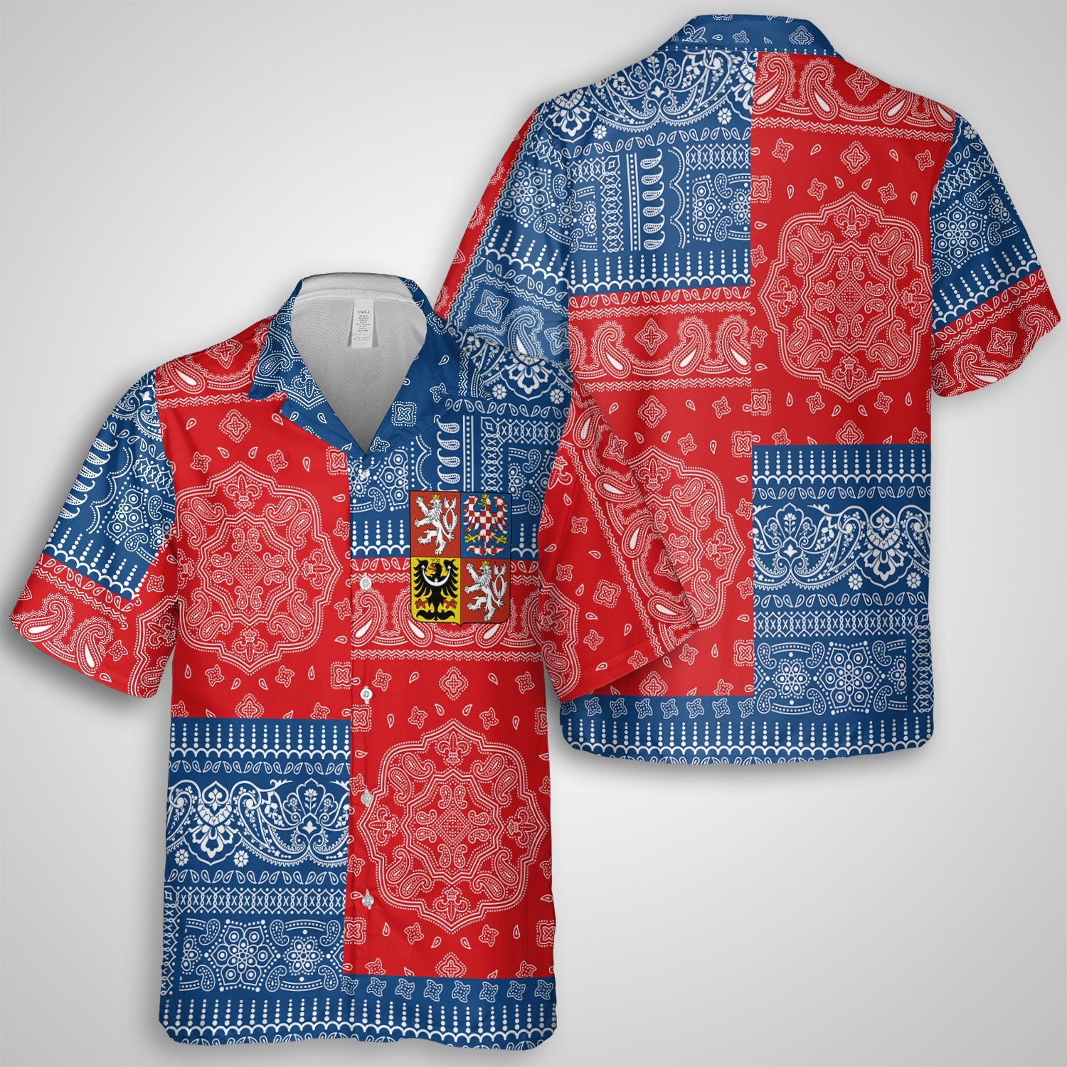 Czech Republic Hawaiian Shirt Flag And Paisley Basic Style 1