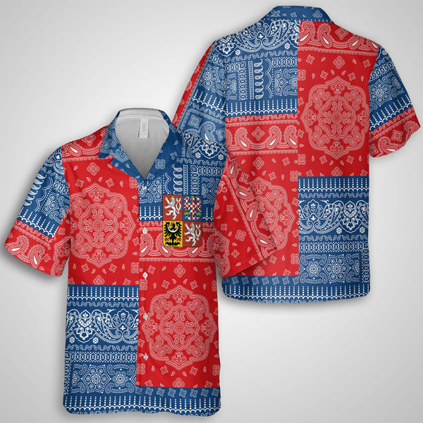 Czech Republic Hawaiian Shirt Flag And Paisley Basic Style 1