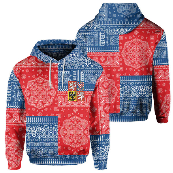 Czech Republic Hoodie Flag And Paisley Basic Style 1