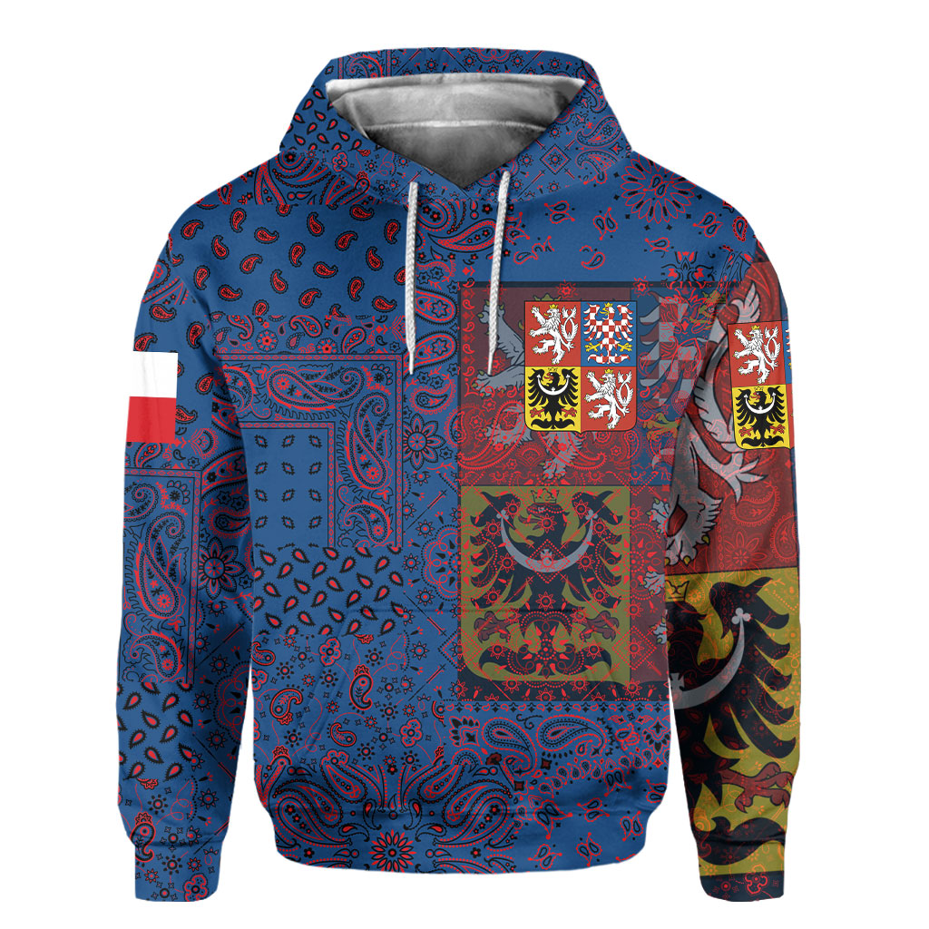 Czech Republic Hoodie Paisley Flag And Skull Style 2