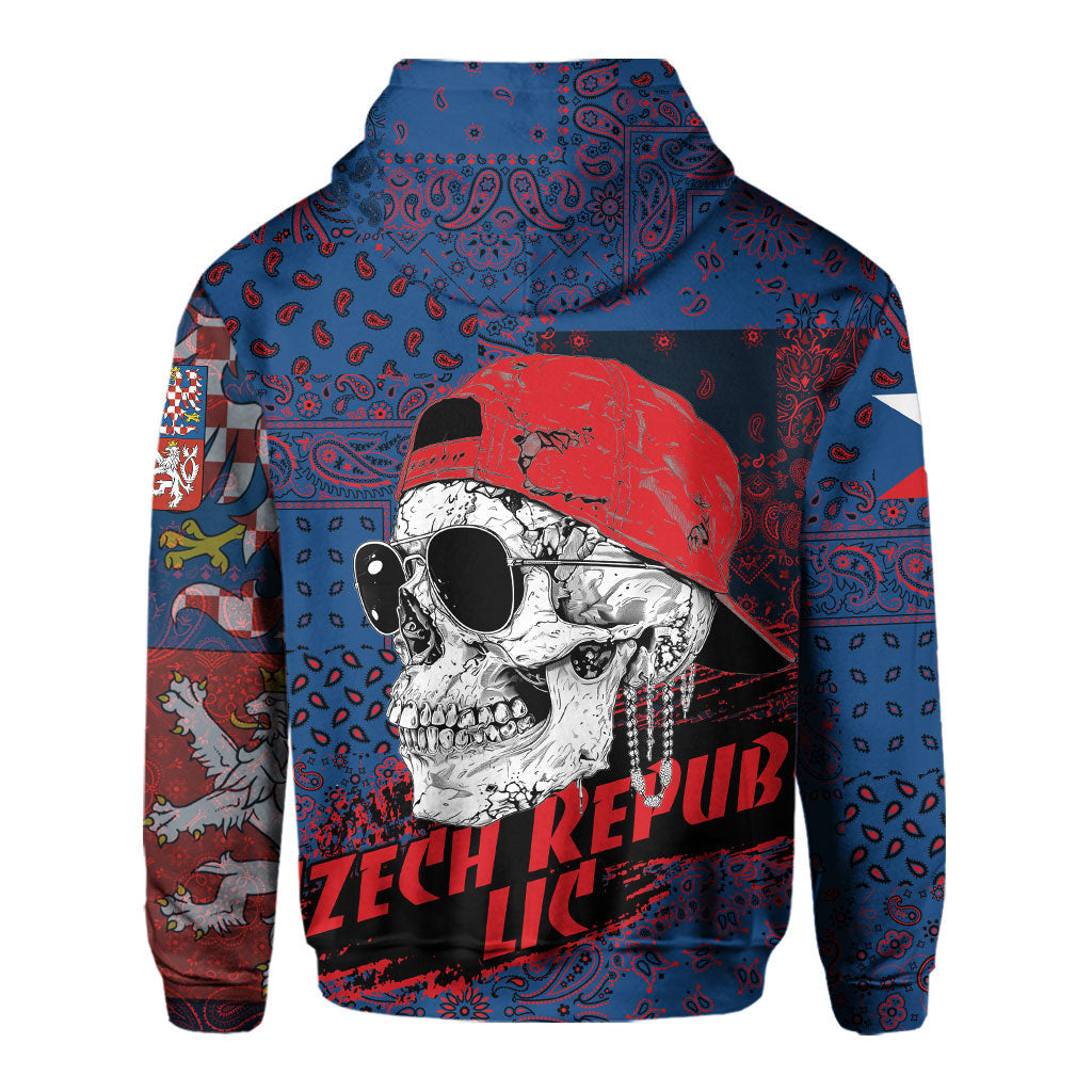 Czech Republic Hoodie Paisley Flag And Skull Style 3