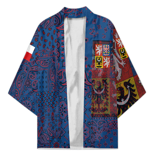 Czech Republic Kimono Paisley Flag And Skull Style 1