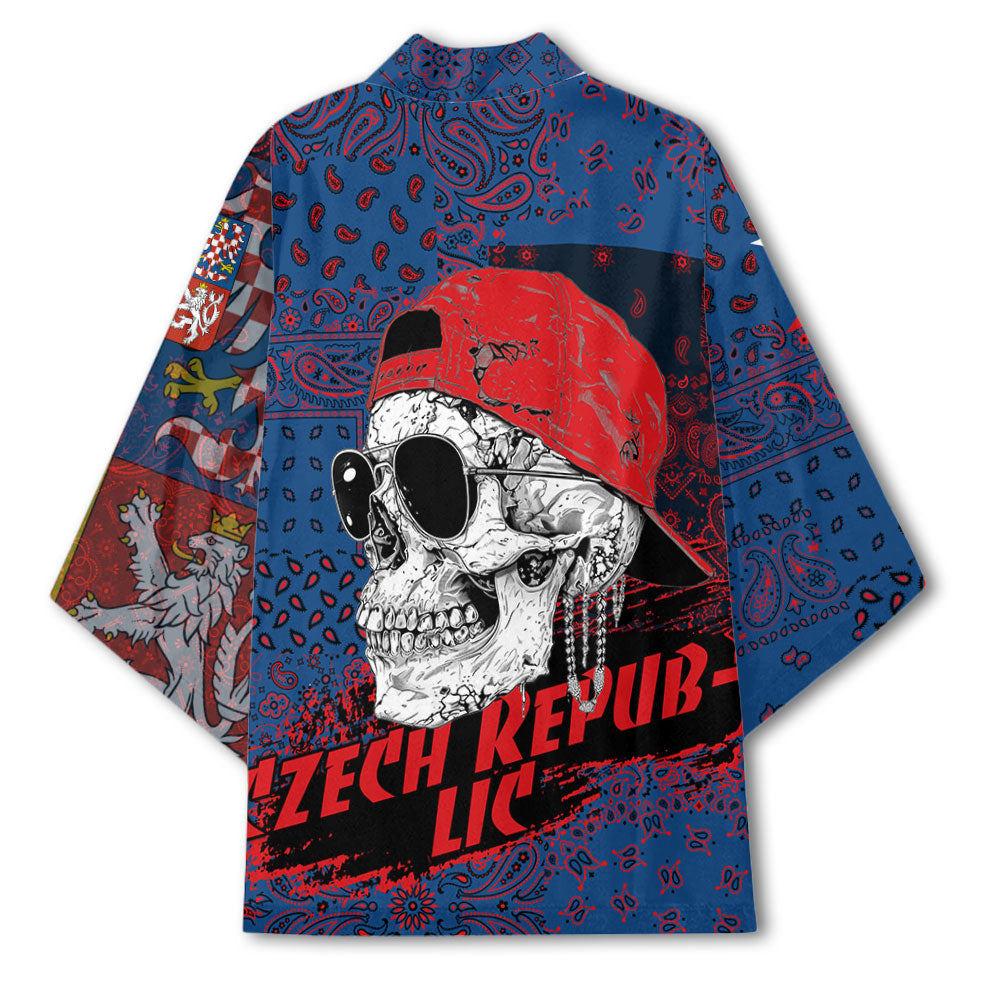 Czech Republic Kimono Paisley Flag And Skull Style 3