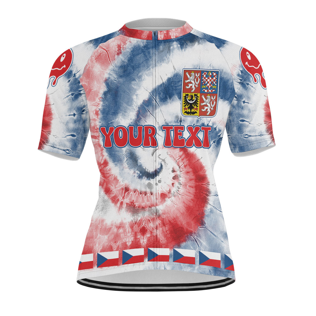 Czech Republic Men Cycling Jersey Custom Tie Dye Style 1