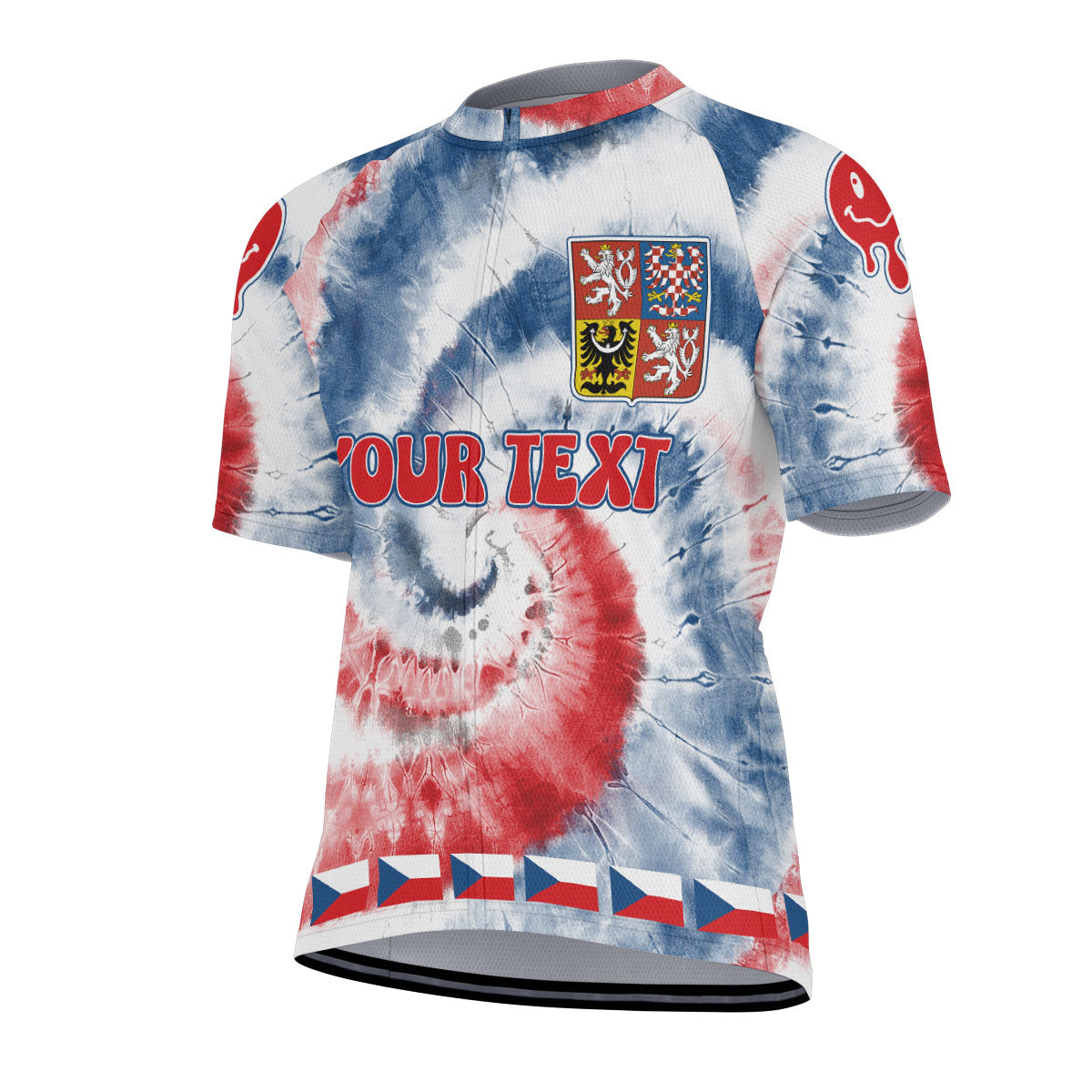 Czech Republic Men Cycling Jersey Custom Tie Dye Style 2