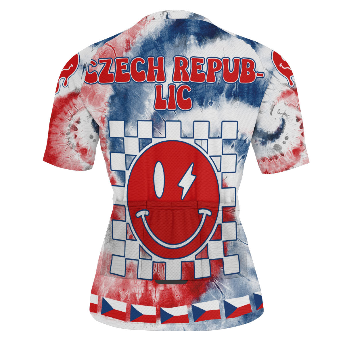 Czech Republic Men Cycling Jersey Custom Tie Dye Style 3