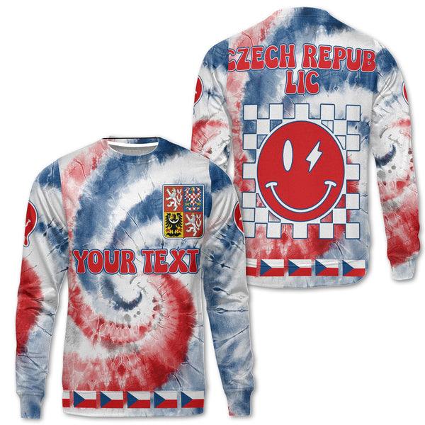 Czech Republic Sweatshirt Custom Tie Dye Style 1