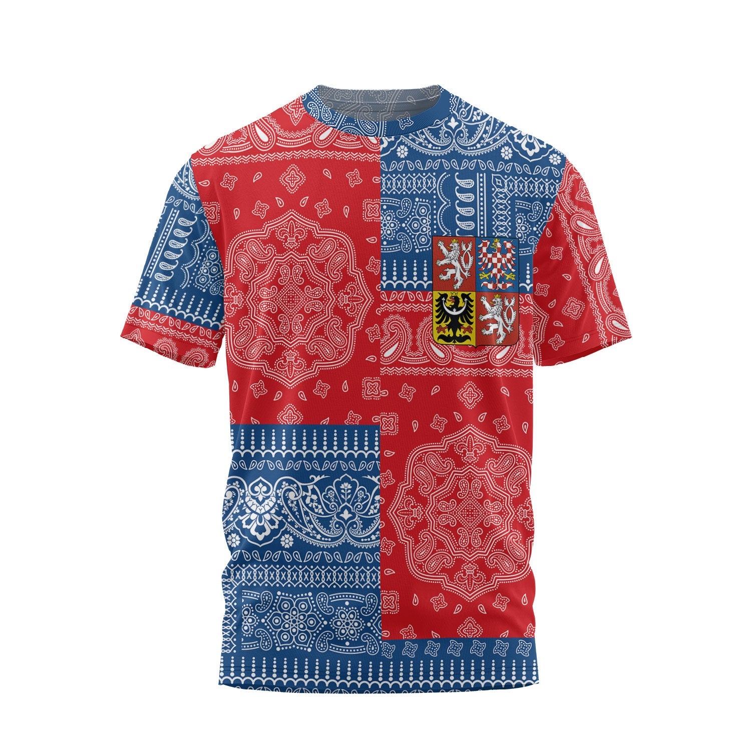 Czech Republic T Shirt Flag And Paisley Basic Style 2