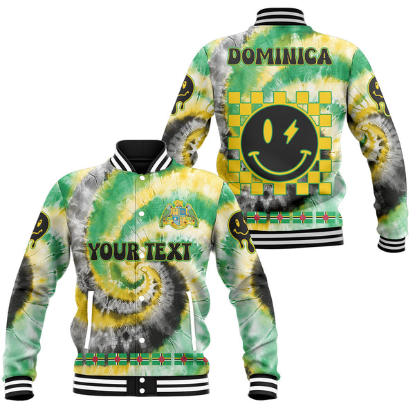 Dominica Baseball Jacket Custom Tie Dye Style 1