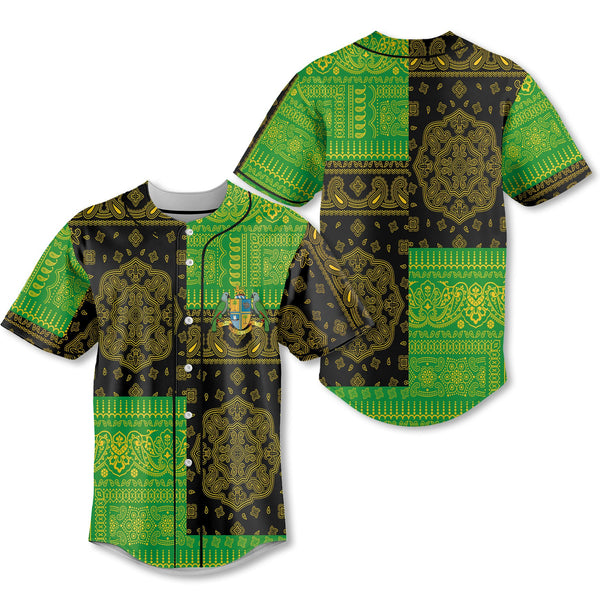 Dominica Baseball Jersey Flag And Paisley Basic Style 1