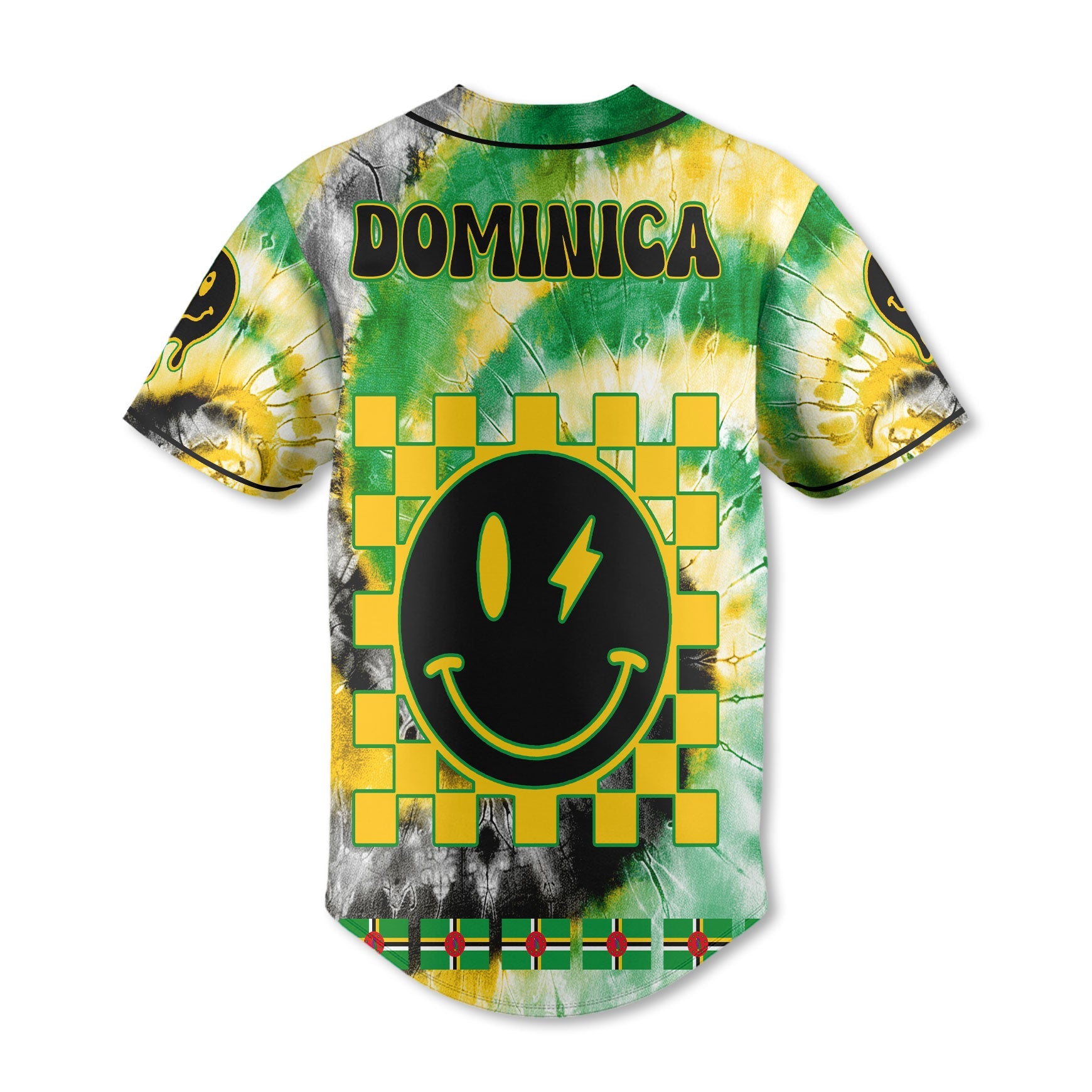 Dominica Baseball Jersey Custom Tie Dye Style 3