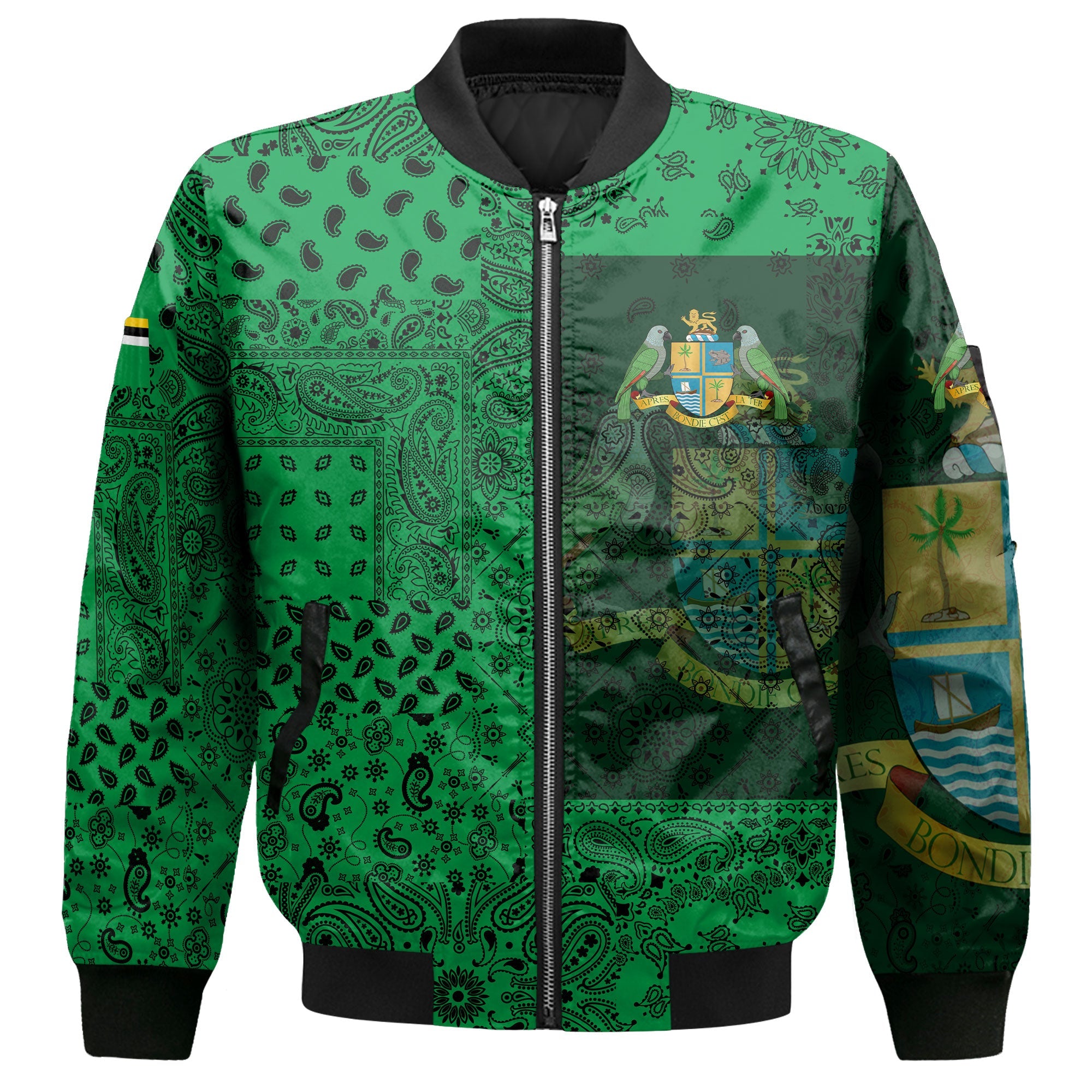 Dominica Bomber Jacket Paisley Flag And Skull Style 2