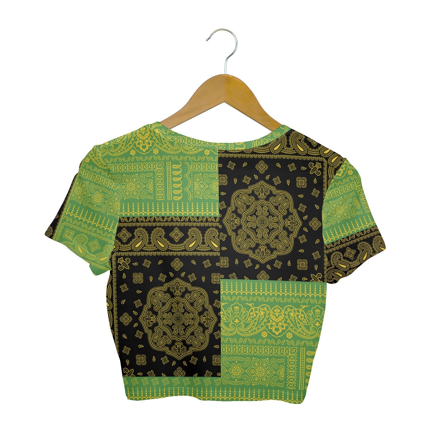 Dominica Croptop T Shirt Flag And Paisley Basic Style 2