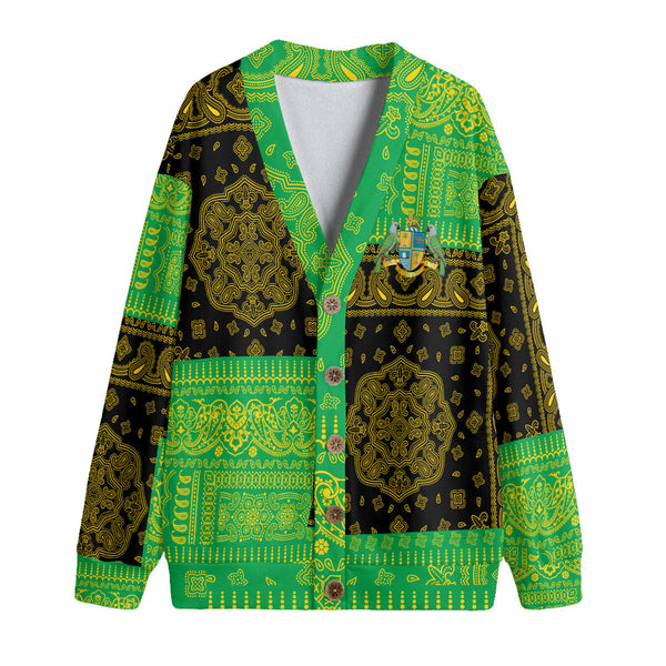 Dominica Fleece Cardigan Flag And Paisley Basic Style 1