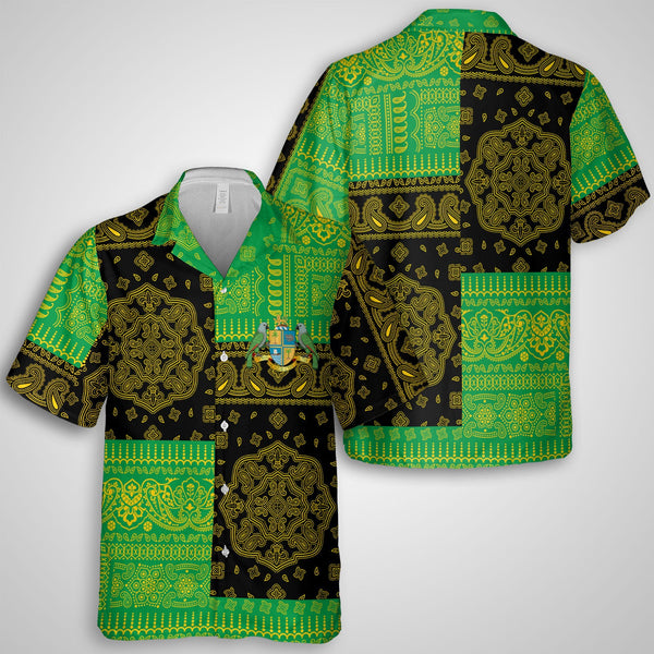 Dominica Hawaiian Shirt Flag And Paisley Basic Style 1