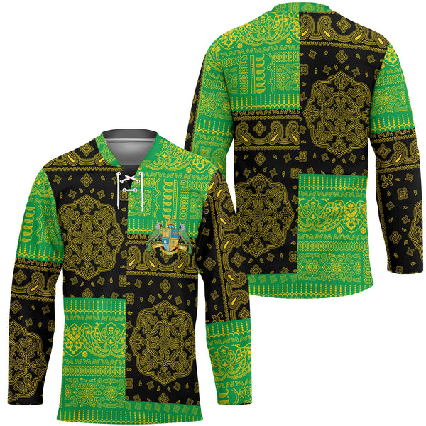 Dominica Hockey Jersey Flag And Paisley Basic Style 1