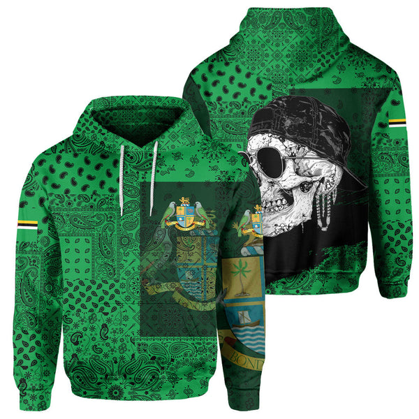 Dominica Hoodie Paisley Flag And Skull Style 1