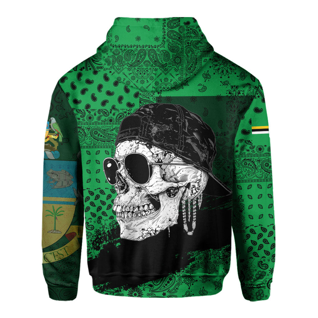 Dominica Hoodie Paisley Flag And Skull Style 3