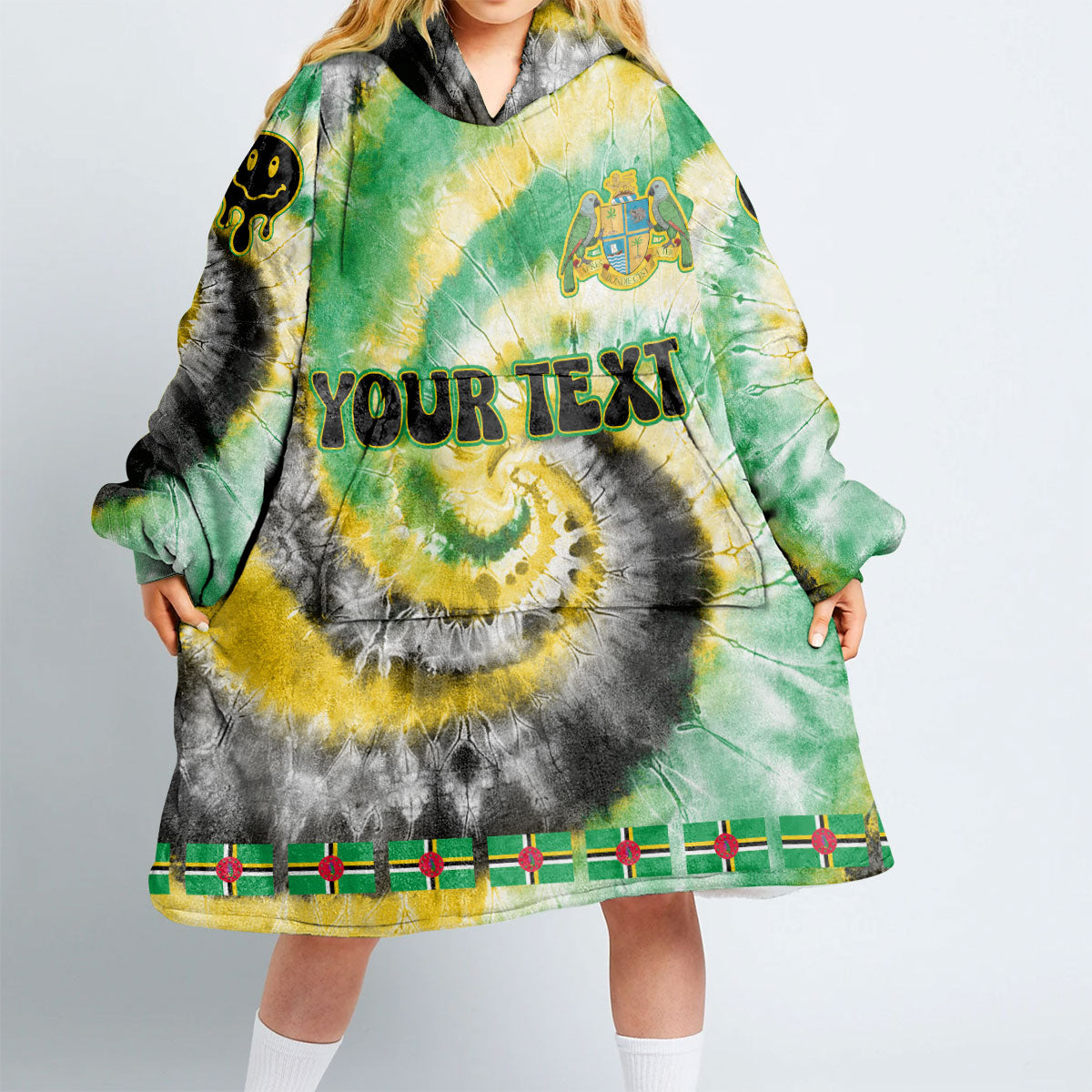 Dominica Hoodie Blanket Custom Tie Dye Style 2