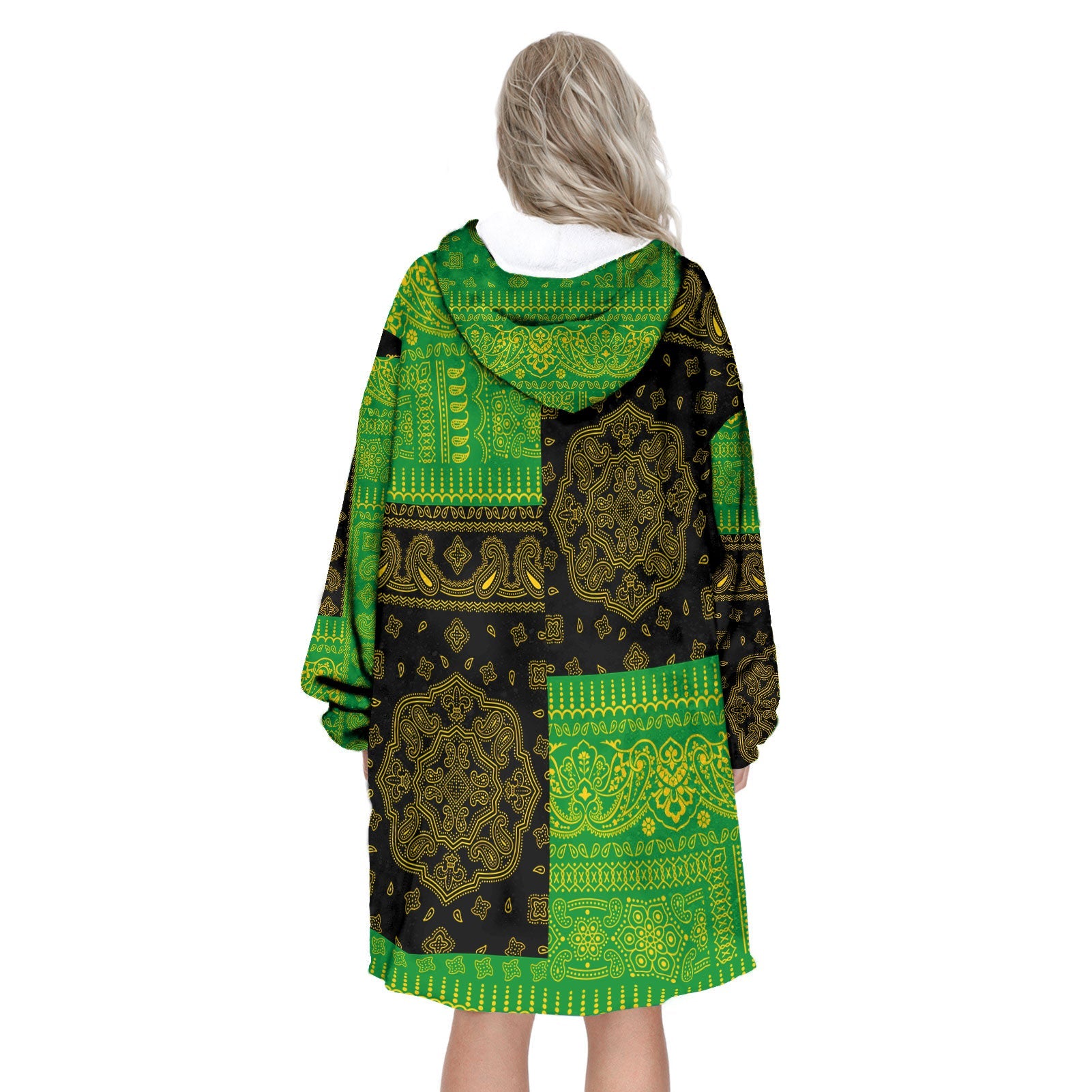 Dominica Hoodie Blanket Flag And Paisley Basic Style 3