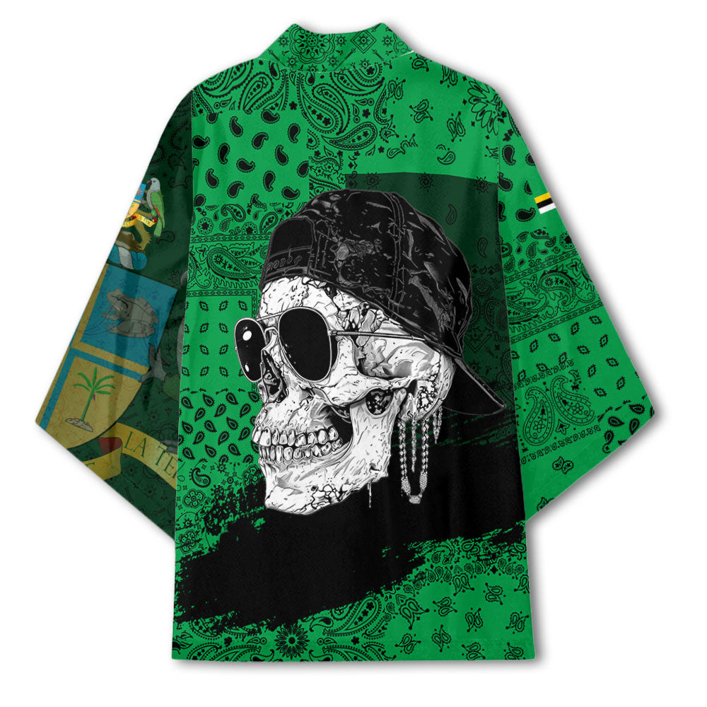 Dominica Kimono Paisley Flag And Skull Style 3