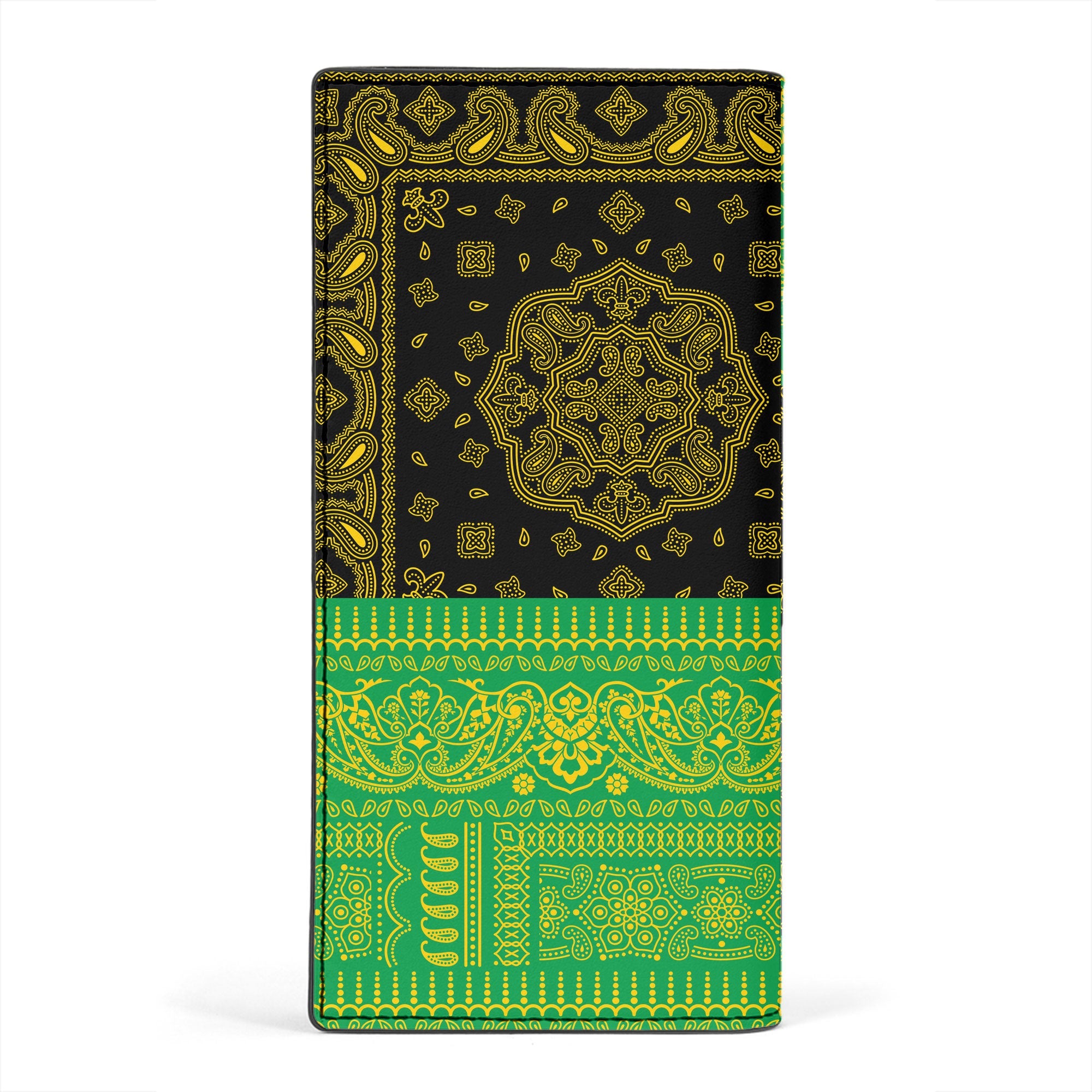 Dominica Leather Wallet Flag And Paisley Basic Style 2