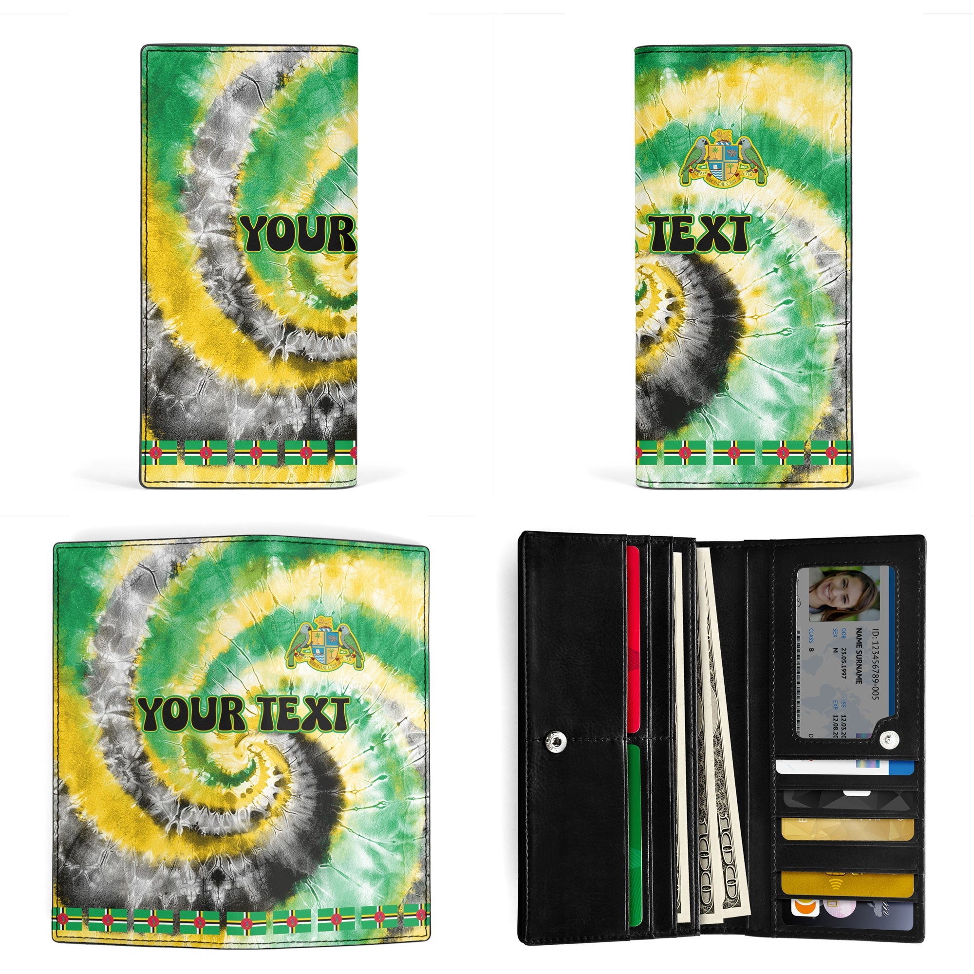 Dominica Leather Wallet Custom Tie Dye Style 3