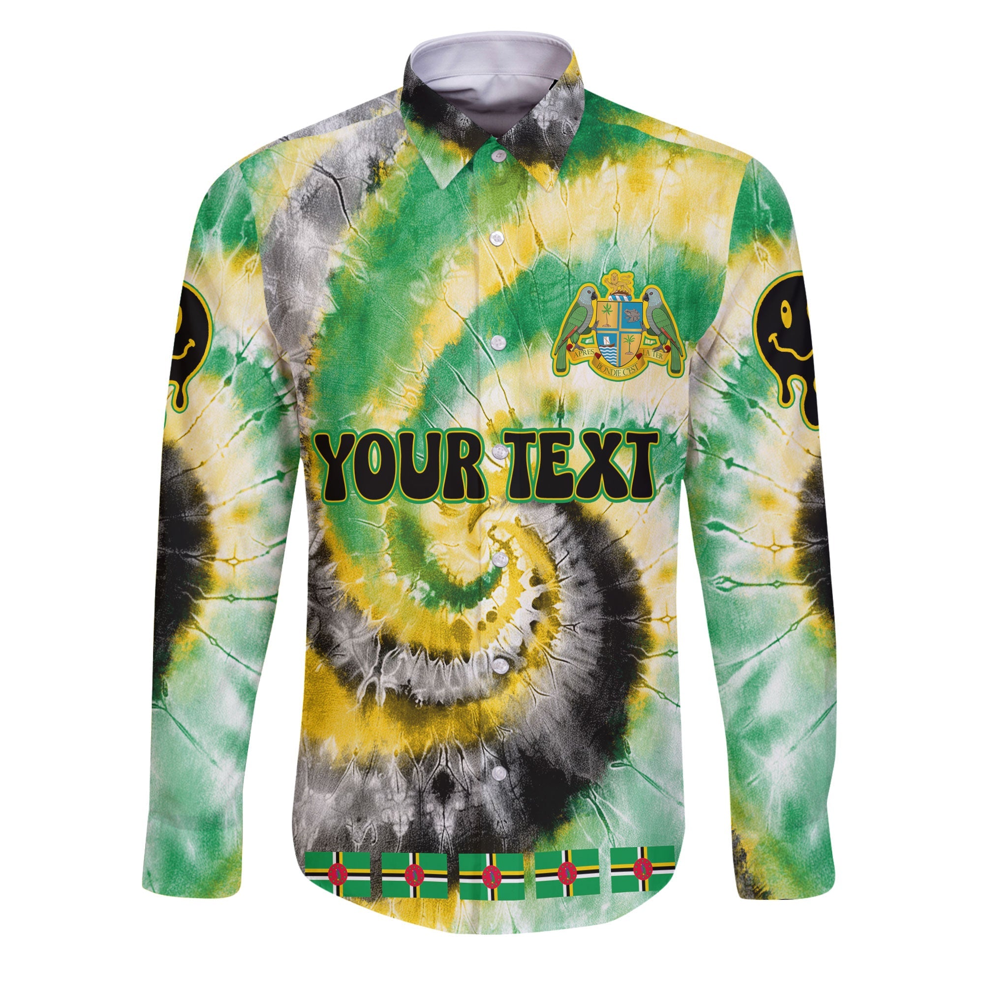 Dominica Long Sleeve Button Shirt Custom Tie Dye Style 1