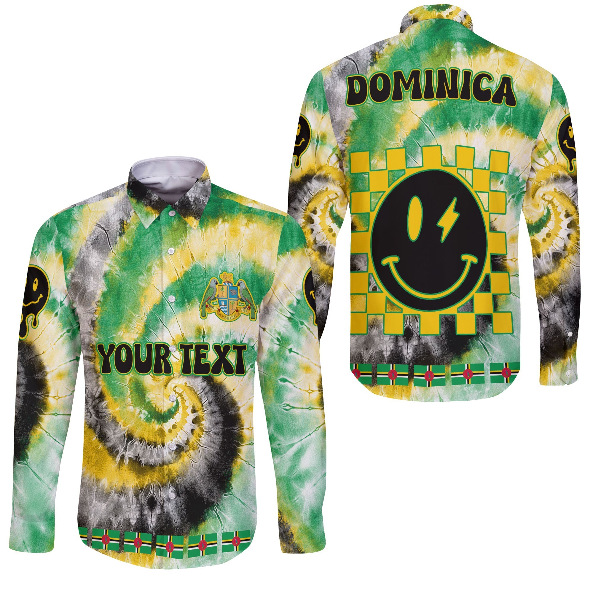 Dominica Long Sleeve Button Shirt Custom Tie Dye Style 3