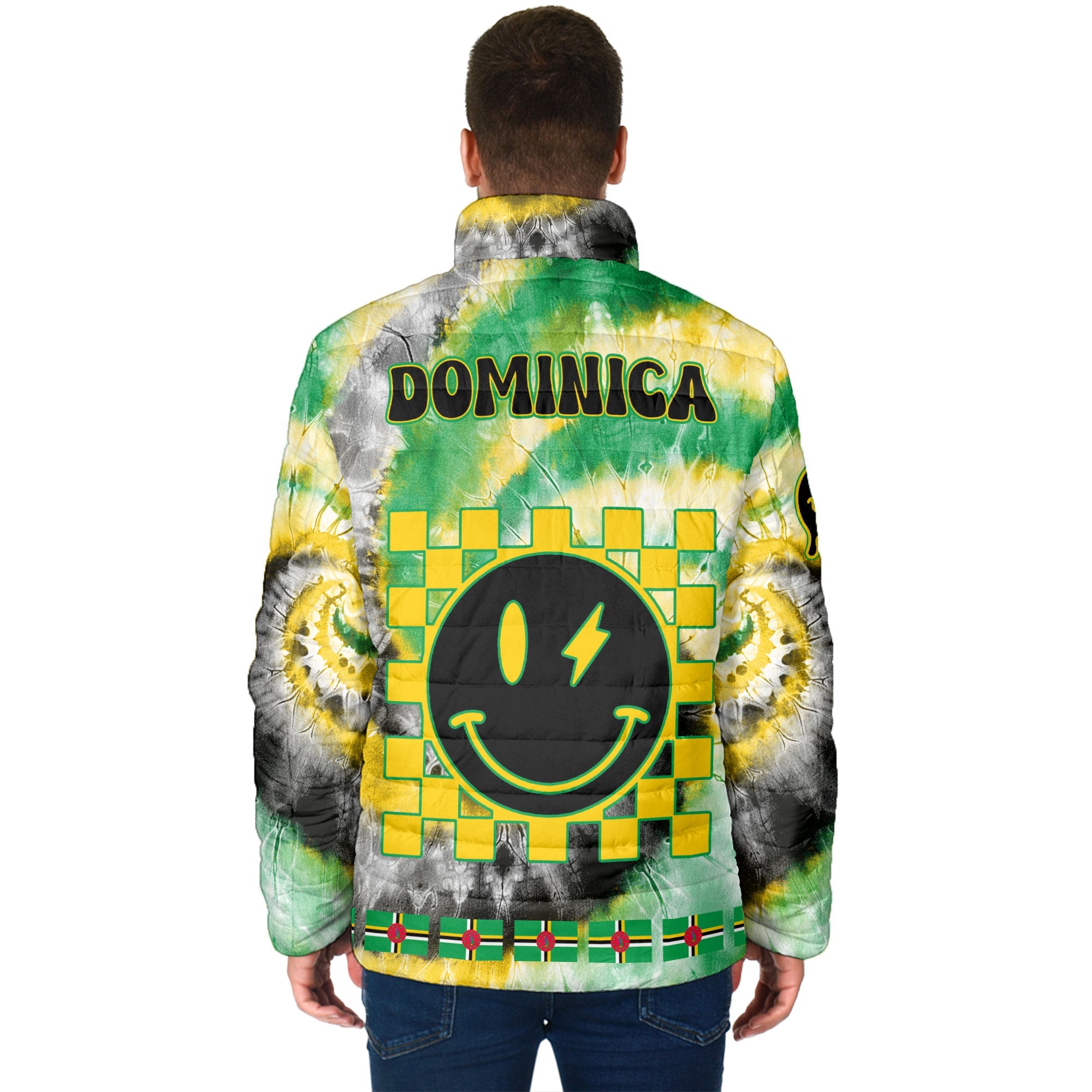 Dominica Men Padded Jacket Custom Tie Dye Style 2