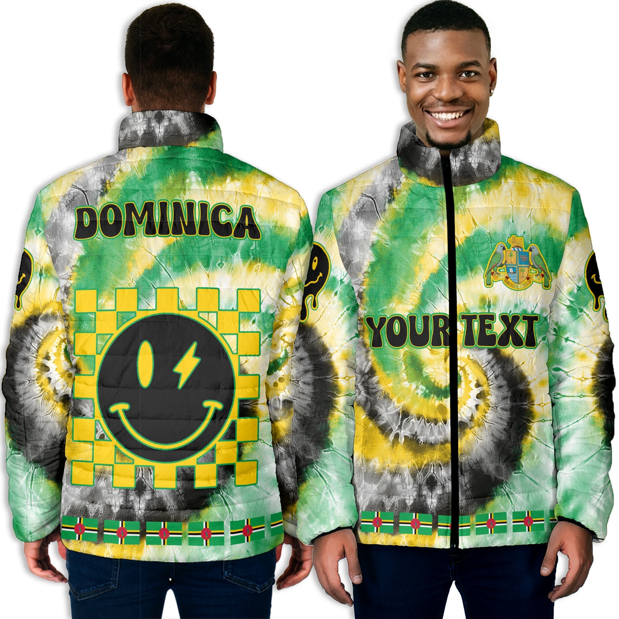 Dominica Men Padded Jacket Custom Tie Dye Style 3