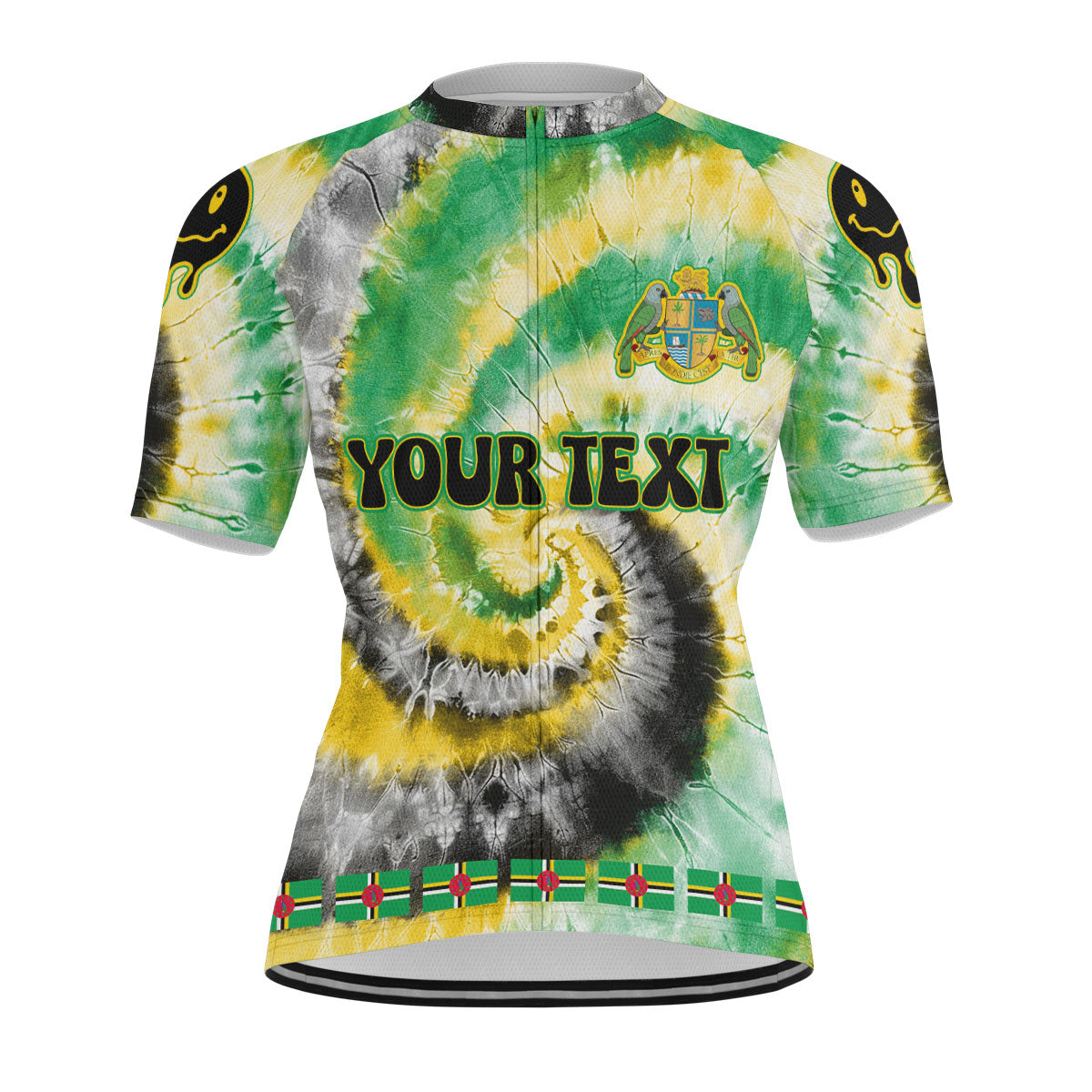 Dominica Men Cycling Jersey Custom Tie Dye Style 1