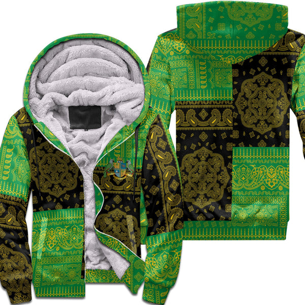 Dominica Sherpa Hoodie Flag And Paisley Basic Style 1