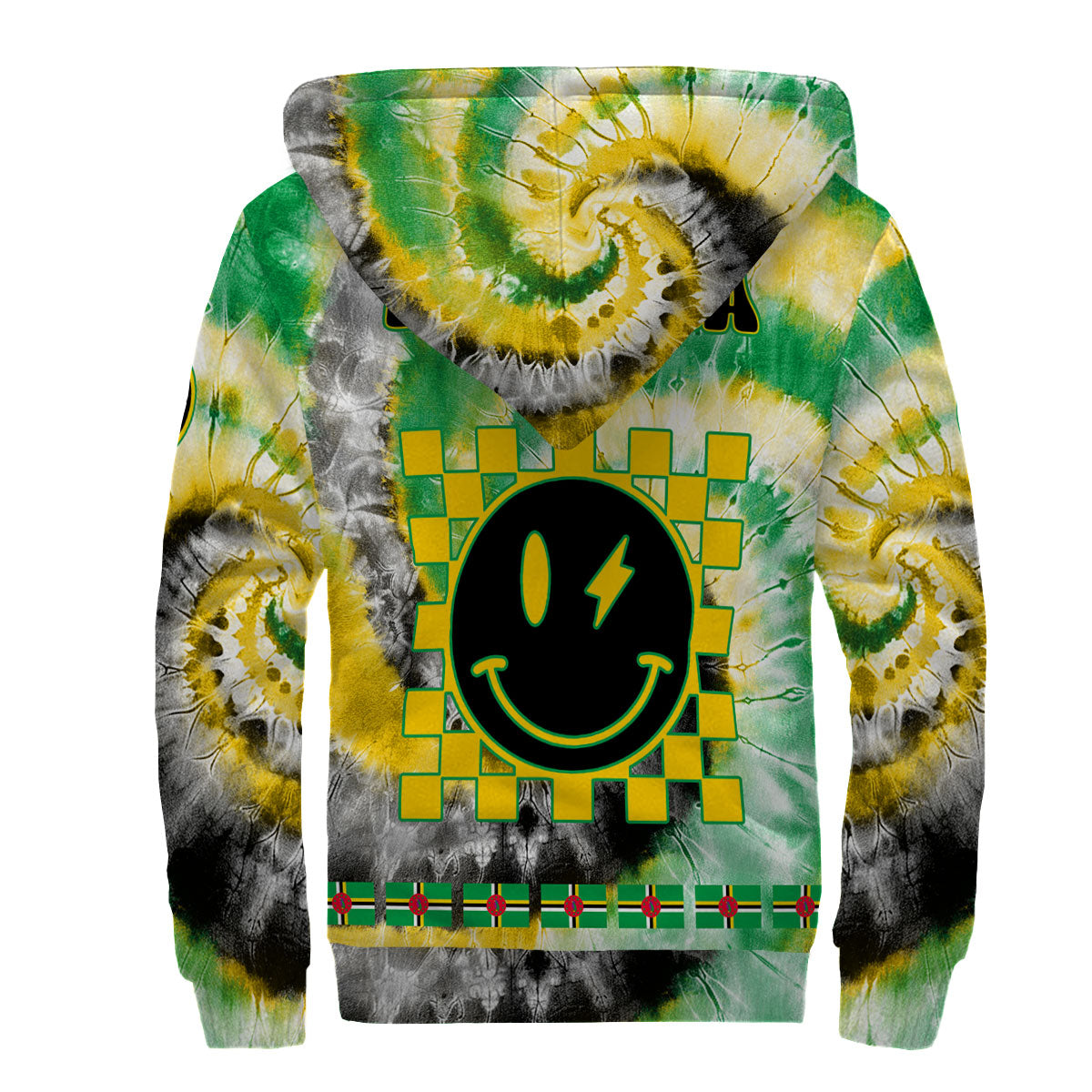 Dominica Sherpa Hoodie Custom Tie Dye Style 2