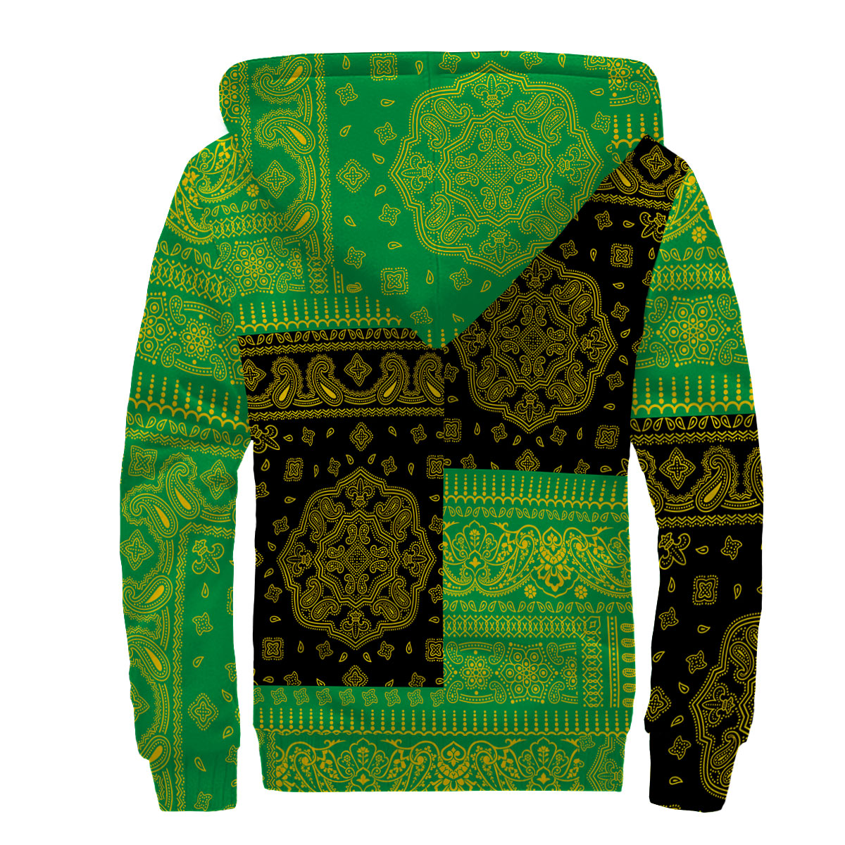 Dominica Sherpa Hoodie Flag And Paisley Basic Style 2