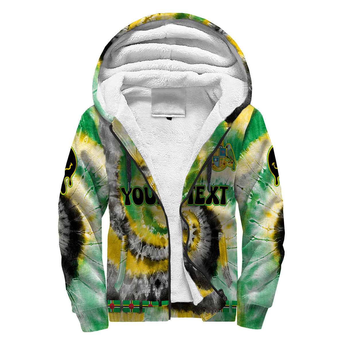 Dominica Sherpa Hoodie Custom Tie Dye Style 3