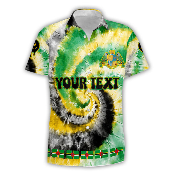 Dominica Short Sleeve Shirt Custom Tie Dye Style 1